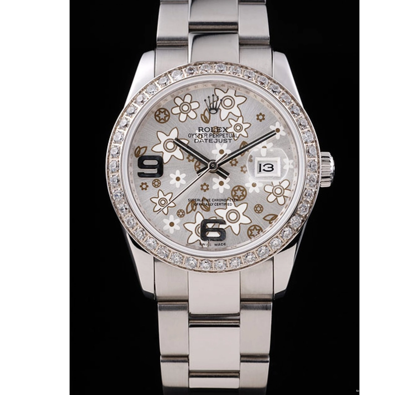 AAA Replica Watches Datejust Silver Plated Rolex Dial Diamond Stainless rl305 Steel Flowers 0604